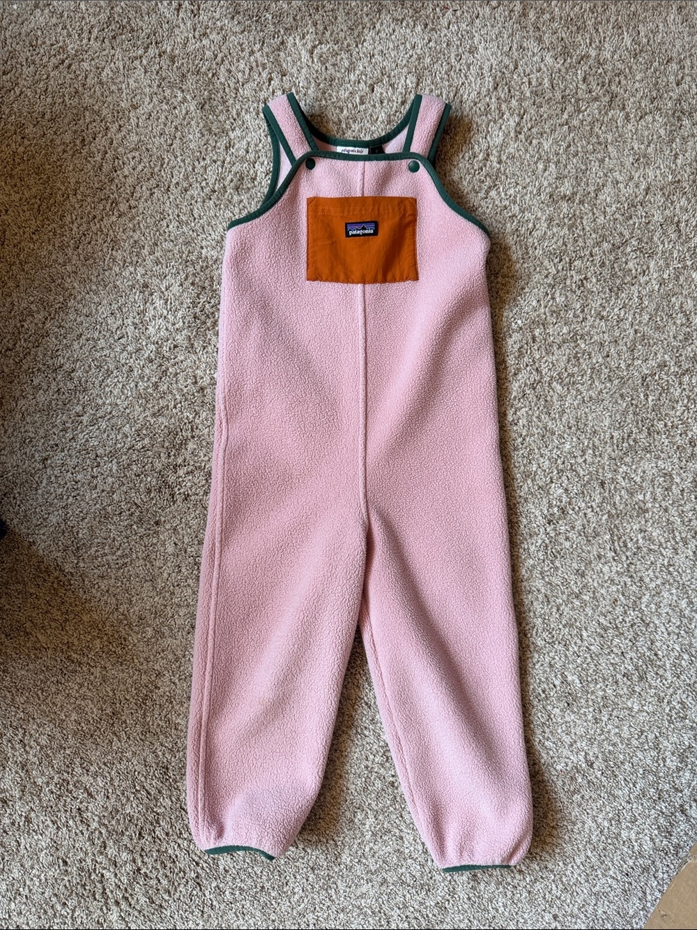 Patagonia Pink Fleece Overalls - 5T